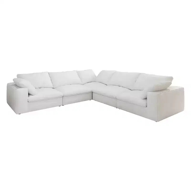 Canapé modulable 160, canapé en forme de V confortable et rembourré de duvet pour salon 5 places