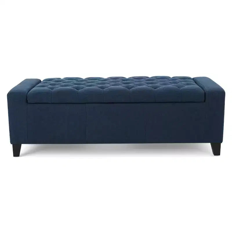 Banc de rangement capitonné avec coussin moelleux, 129 cm de large pour le salon et la chambre à coucher