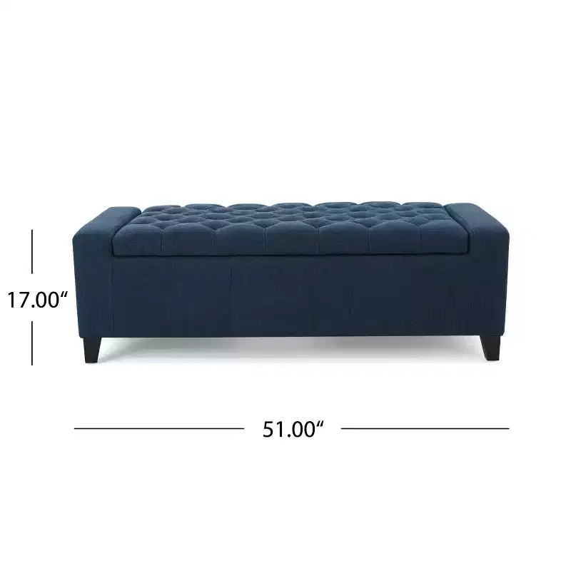 Banc de rangement capitonné avec coussin moelleux, 129 cm de large pour le salon et la chambre à coucher
