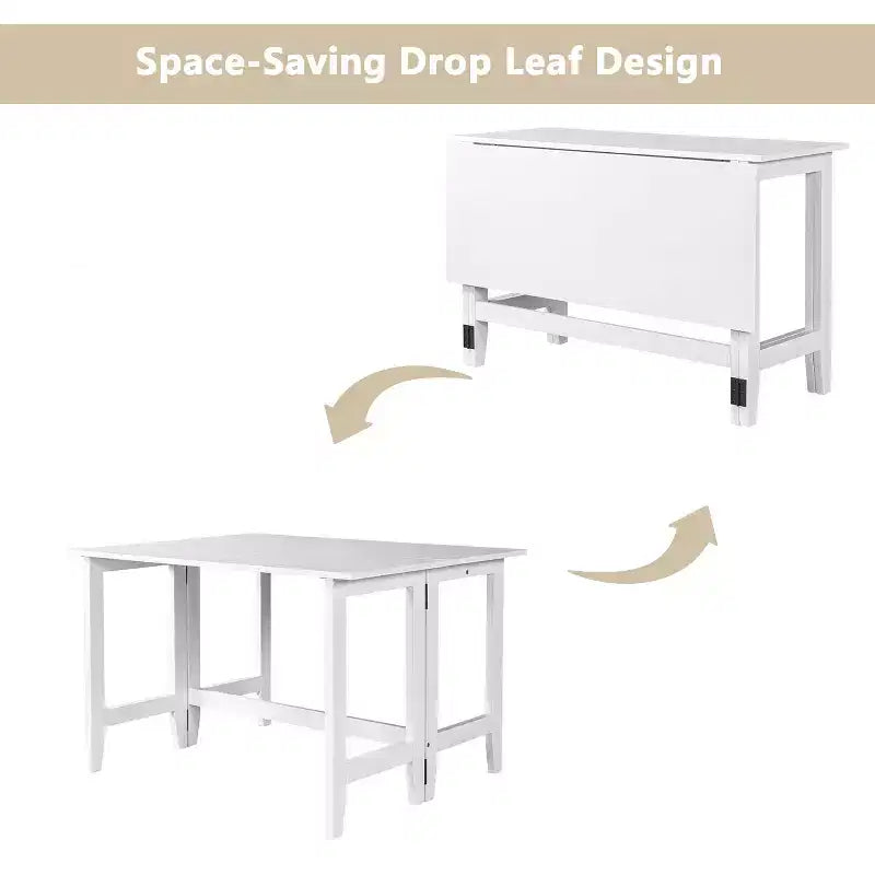 Table de salle à manger à rallonge pliante de style rustique pour petits espaces, bois gris