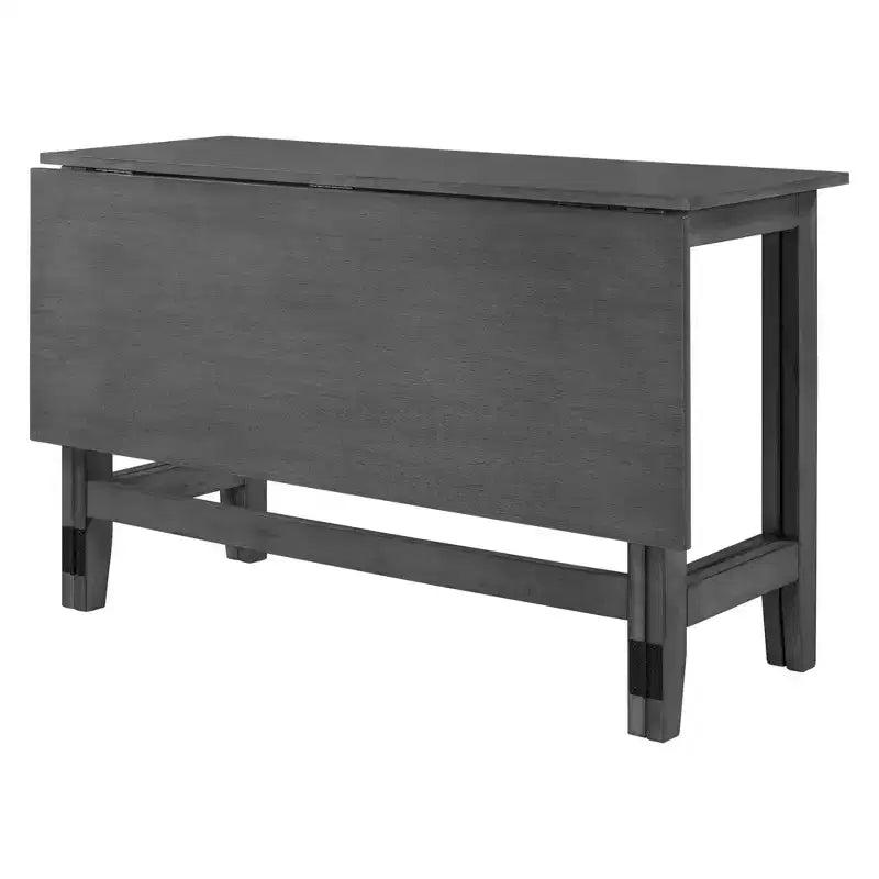 Table de salle à manger à rallonge pliante de style rustique pour petits espaces, bois gris