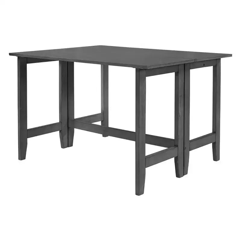 Table de salle à manger à rallonge pliante de style rustique pour petits espaces, bois gris