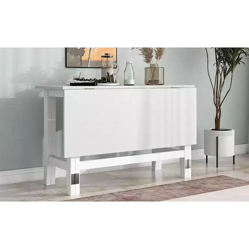 Table de salle à manger à rallonge pliante de style rustique pour petits espaces, bois gris