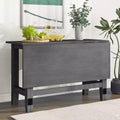 Table de salle à manger à rallonge pliante de style rustique pour petits espaces, bois gris
