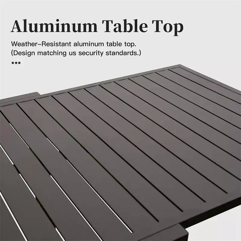 Table de salle à manger extensible en aluminium, 6 places, blanche