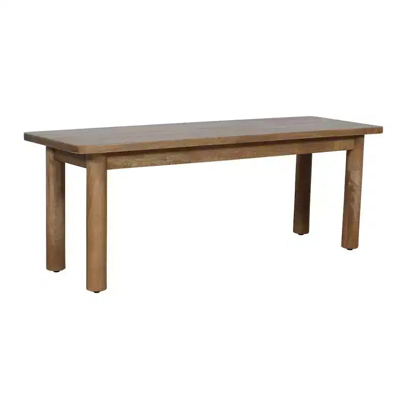 Banc de salle à manger rustique en bois de manguier massif 50", marron doré