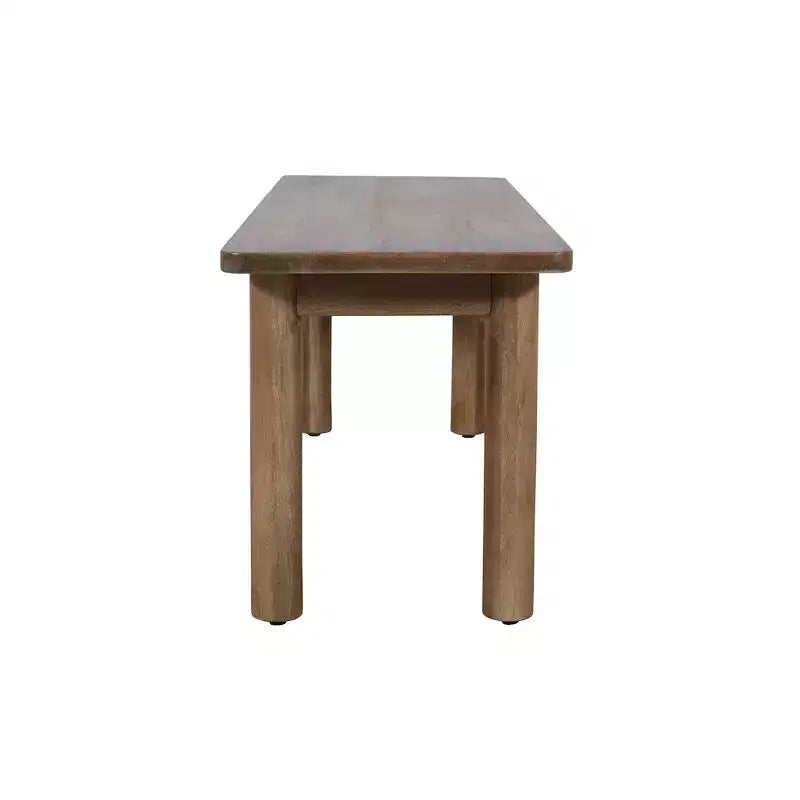 Banc de salle à manger rustique en bois de manguier massif 50", marron doré