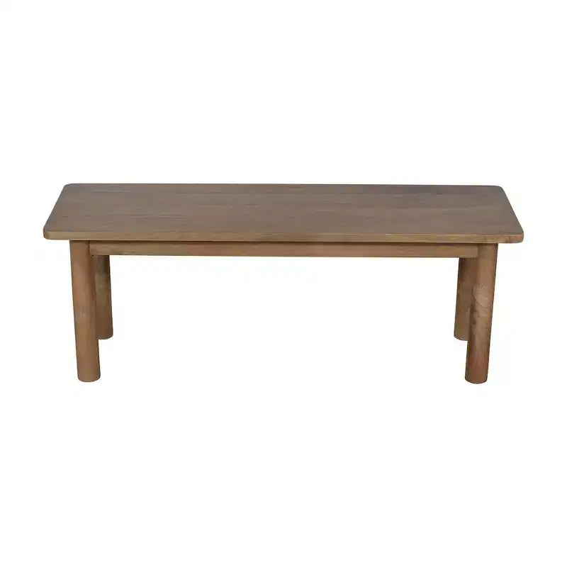 Banc de salle à manger rustique en bois de manguier massif 50", marron doré