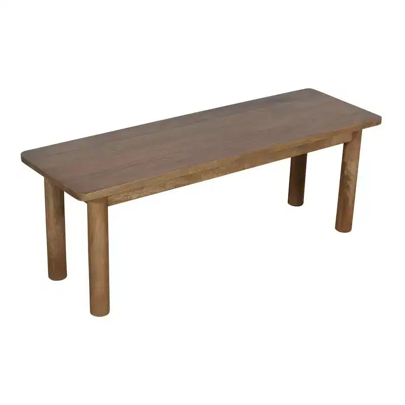 Banc de salle à manger rustique en bois de manguier massif 50", marron doré