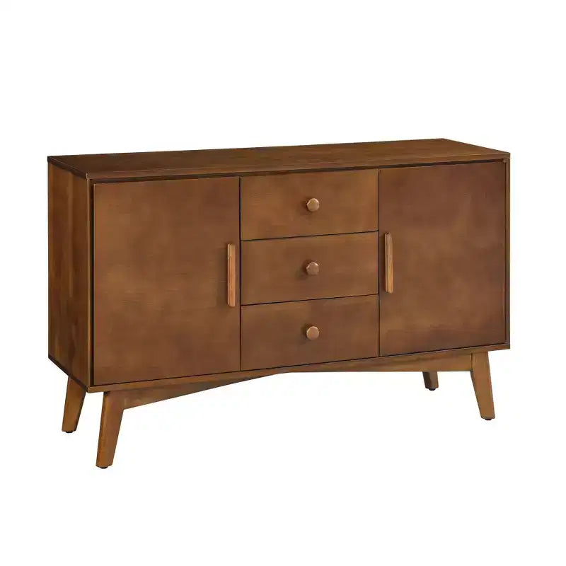 Buffet de 47 po avec 2 portes et 3 tiroirs, meuble console d'appoint pour la cuisine, la salle à manger, le salon, Noyer