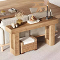 Console de 160 cm de long - Table d'appoint derrière le canapé, Table rectangulaire en bois de style ferme pour entrée, couloir, salon