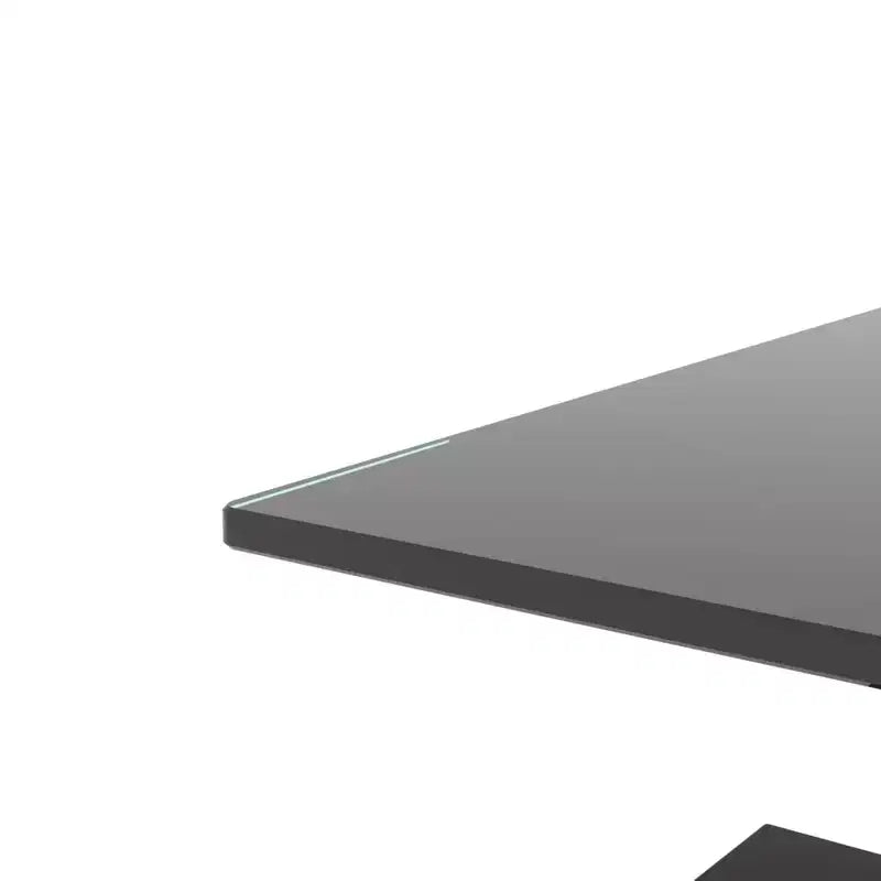 Table basse rectangulaire moderne en verre trempé et fer avec étagère ouverte