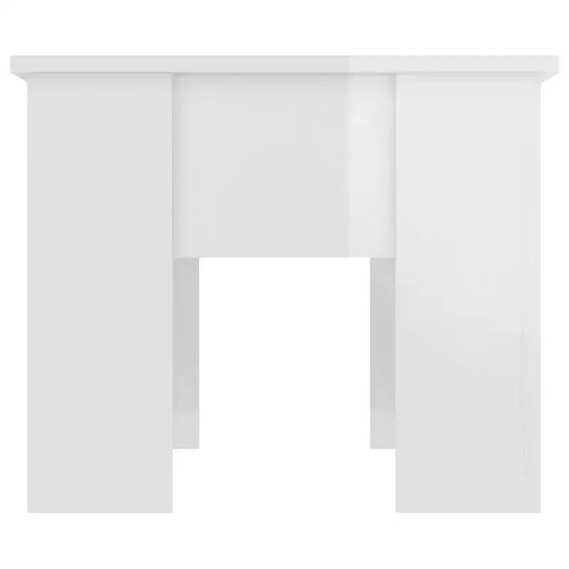 Table Basse relevable, Blanc Brillant, Bois Composite, Taille Moyenne