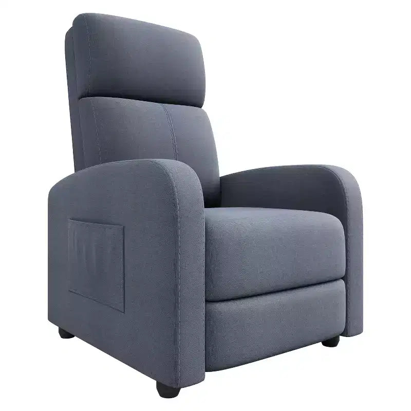 Fauteuil Inclinable Paresseux Monoplace, Réglable de 90° à 160°, Poche Latérale, Accoudoirs Larges et Assise Rembourrée