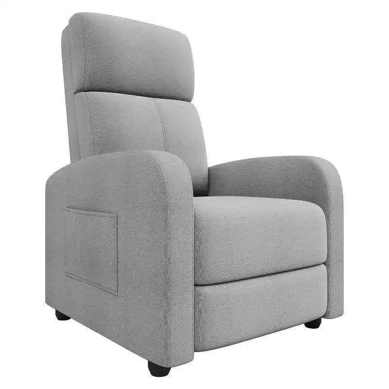 Fauteuil Inclinable Paresseux Monoplace, Réglable de 90° à 160°, Poche Latérale, Accoudoirs Larges et Assise Rembourrée