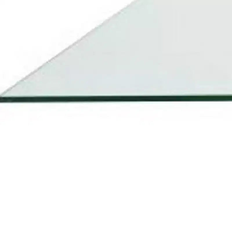 Table à manger carrée avec base en croisillons en verre transparent et métal doré, 152 cm