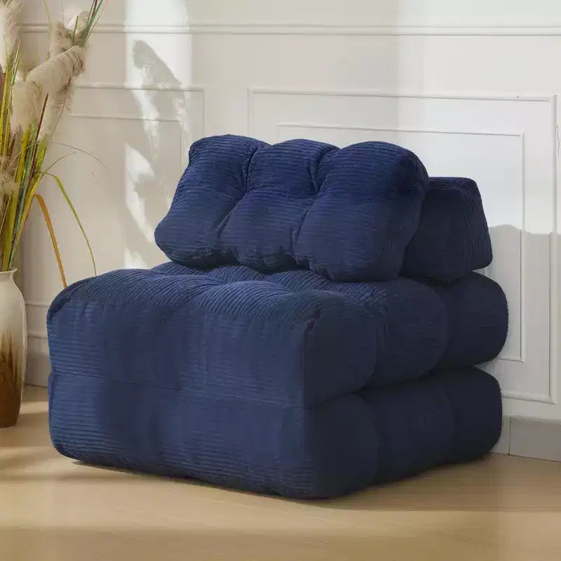 Canapé-lit convertible pliant 3 en 1 avec oreiller, matelas pliable avec support dorsal, fauteuil de couchage portable pour salon