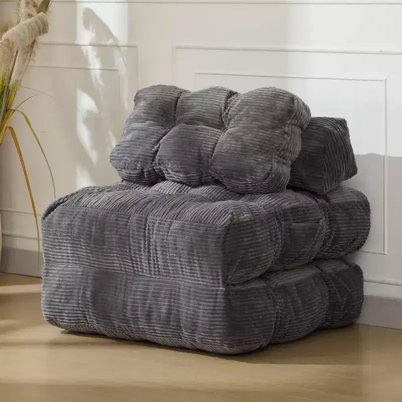 Canapé-lit convertible pliant 3 en 1 avec oreiller, matelas pliable avec support dorsal, fauteuil de couchage portable pour salon