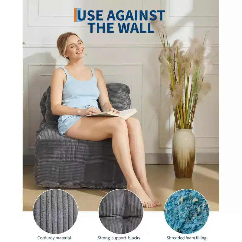Canapé-lit convertible pliant 3 en 1 avec oreiller, matelas pliable avec support dorsal, fauteuil de couchage portable pour salon