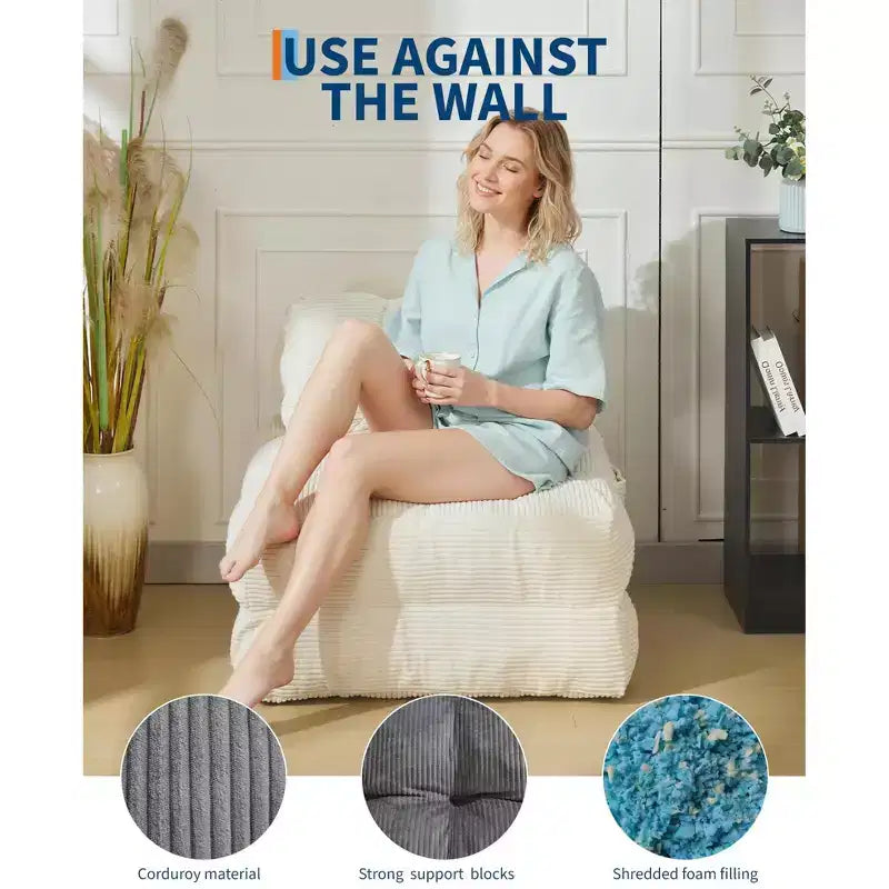 Canapé-lit convertible pliant 3 en 1 avec oreiller, matelas pliable avec support dorsal, fauteuil de couchage portable pour salon