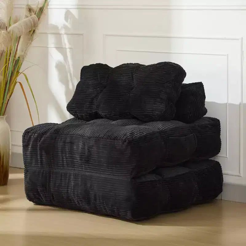 Canapé-lit convertible pliant 3 en 1 avec oreiller, matelas pliable avec support dorsal, fauteuil de couchage portable pour salon