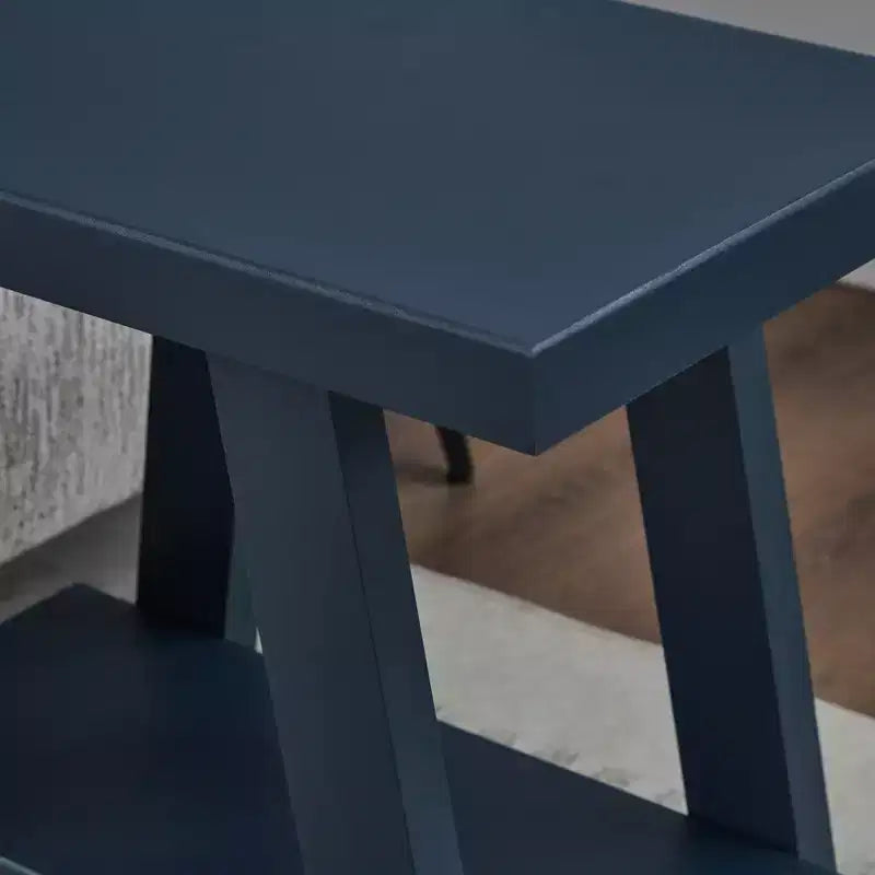 Table d'appoint contemporaine en bois avec étagère, gris