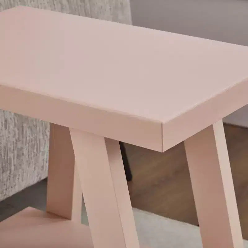 Table d'appoint contemporaine en bois avec étagère, gris