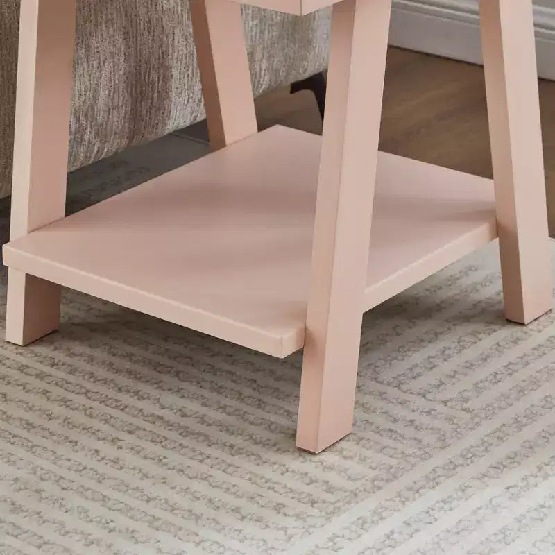 Table d'appoint contemporaine en bois avec étagère, gris