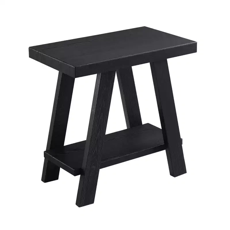 Table d'appoint contemporaine en bois avec étagère, gris