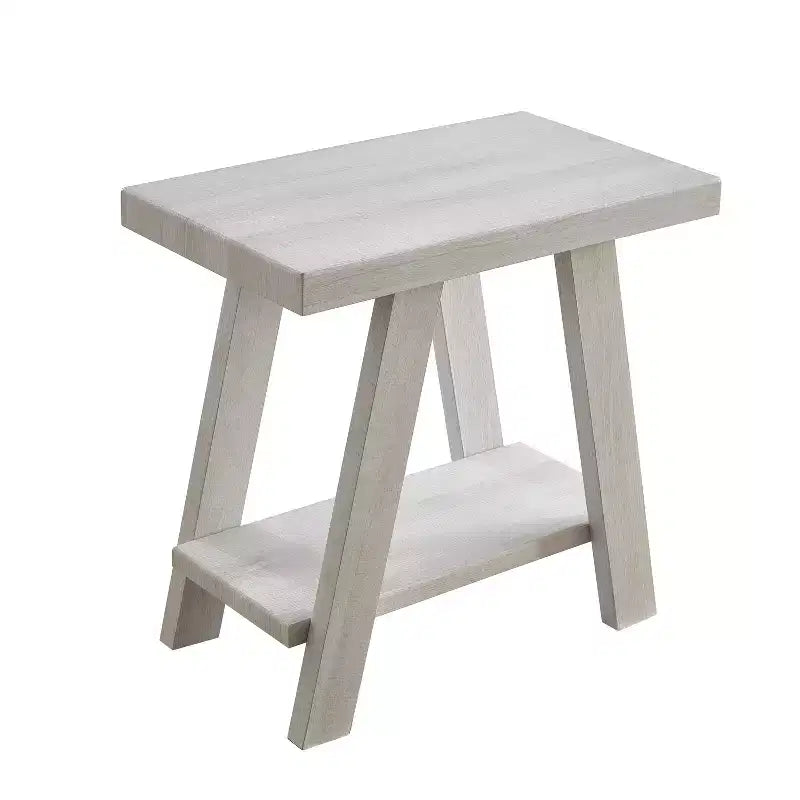Table d'appoint contemporaine en bois avec étagère, gris