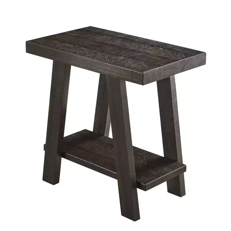 Table d'appoint contemporaine en bois avec étagère, gris