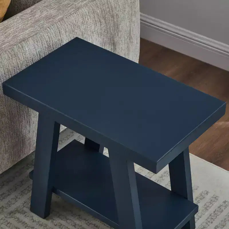 Table d'appoint contemporaine en bois avec étagère, gris
