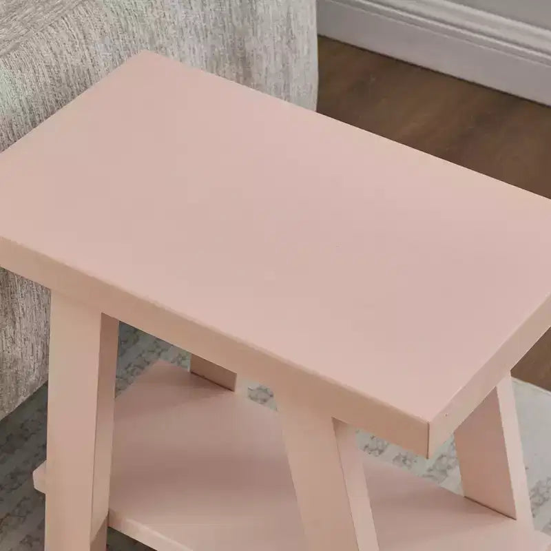 Table d'appoint contemporaine en bois avec étagère, gris