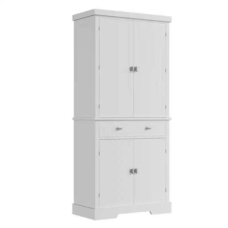 Armoire en bois à 6 portes avec 4 étagères réglables, meuble de rangement moderne pour salle à manger, salon ou buanderie