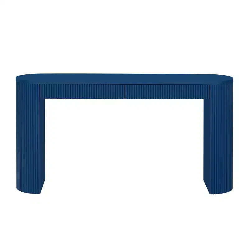 Console en bois cannelé avec tiroirs, table d'entrée étroite pour salon et entrée