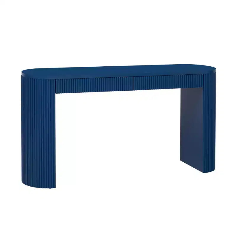 Console en bois cannelé avec tiroirs, table d'entrée étroite pour salon et entrée