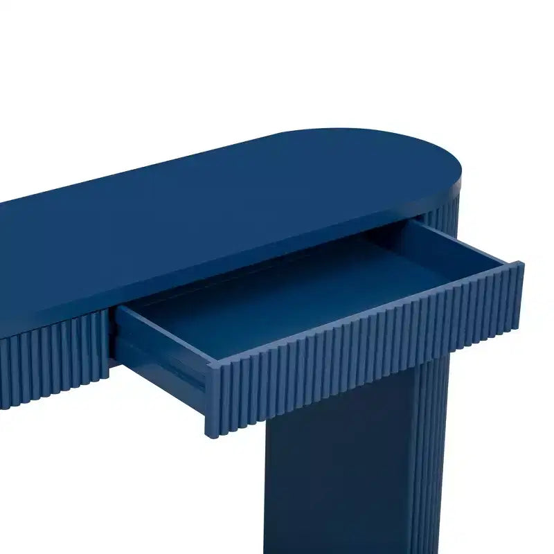 Console en bois cannelé avec tiroirs, table d'entrée étroite pour salon et entrée