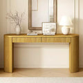 Console en bois cannelé avec tiroirs, table d'entrée étroite pour salon et entrée