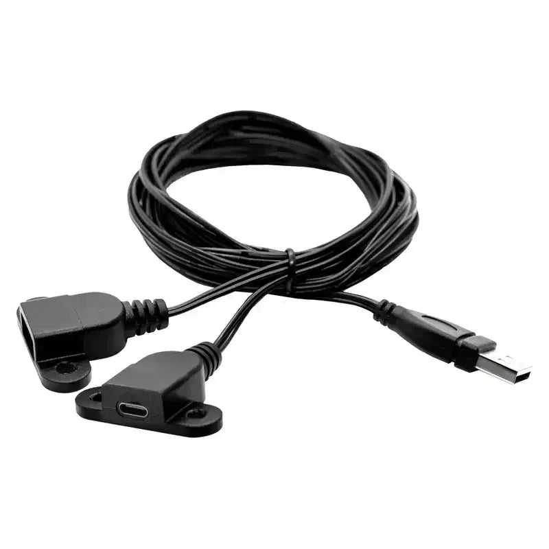Table de chevet mi-siècle avec port USB, Beige