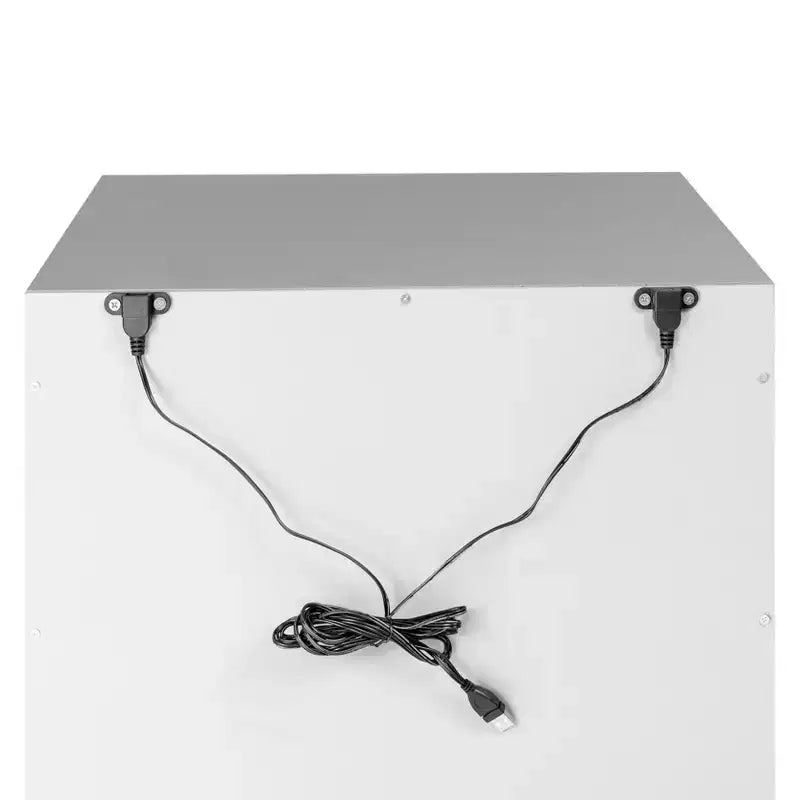 Table de chevet mi-siècle avec port USB, Beige