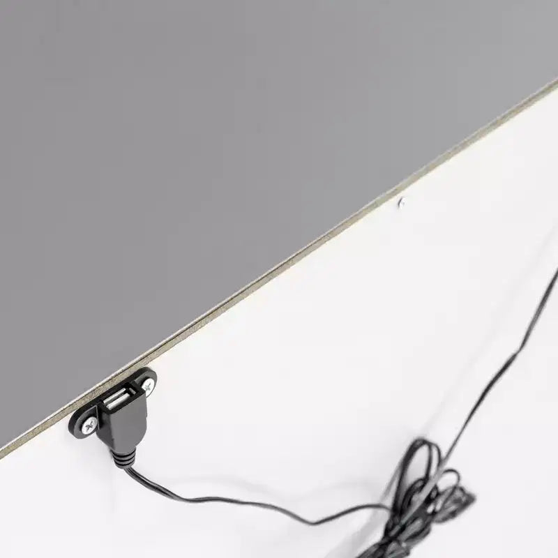 Table de chevet mi-siècle avec port USB, Beige