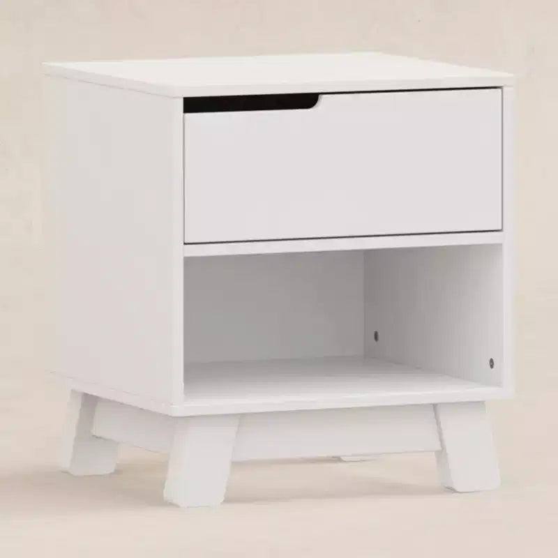 Table de chevet mi-siècle avec port USB, Beige