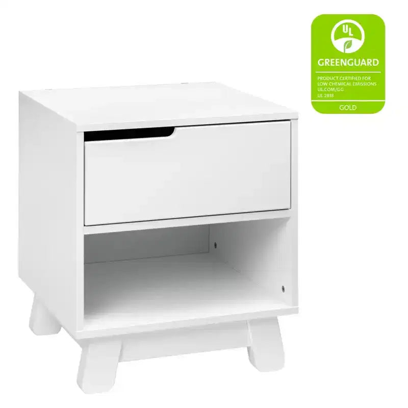 Table de chevet mi-siècle avec port USB, Beige