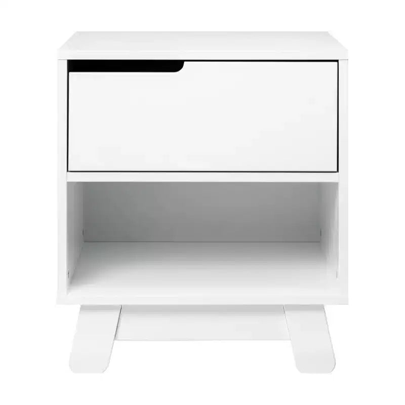 Table de chevet mi-siècle avec port USB, Beige