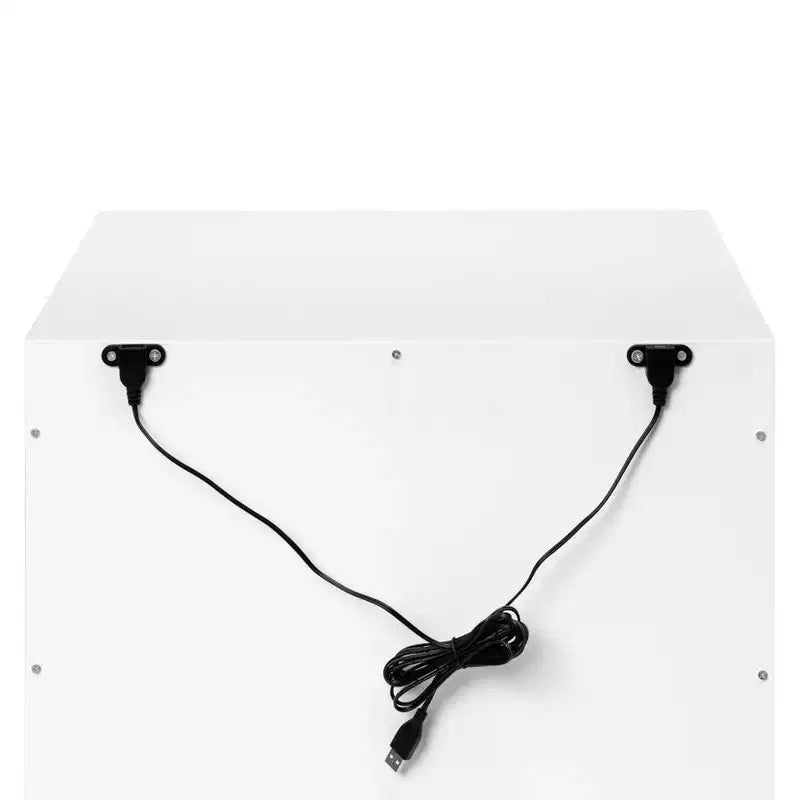 Table de chevet mi-siècle avec port USB, Beige