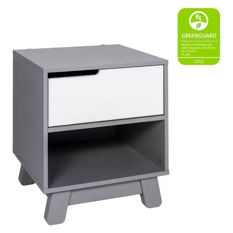 Table de chevet mi-siècle avec port USB, Beige