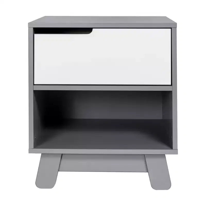 Table de chevet mi-siècle avec port USB, Beige