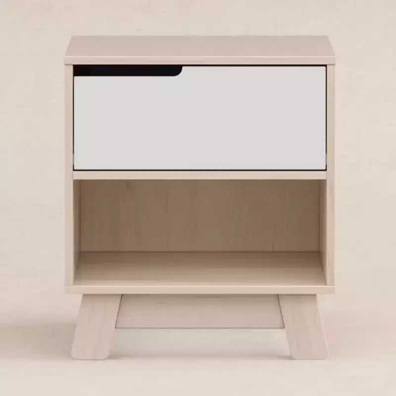 Table de chevet mi-siècle avec port USB, Beige