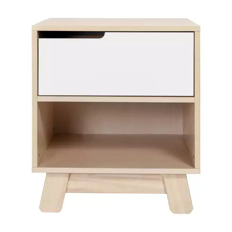 Table de chevet mi-siècle avec port USB, Beige