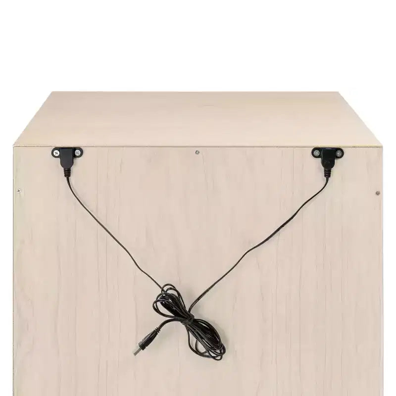 Table de chevet mi-siècle avec port USB, Beige